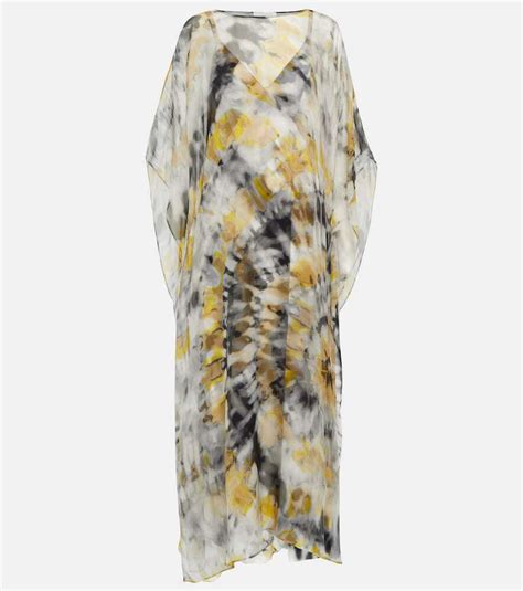 caftan chloe|Printed silk kaftan in multicoloured .